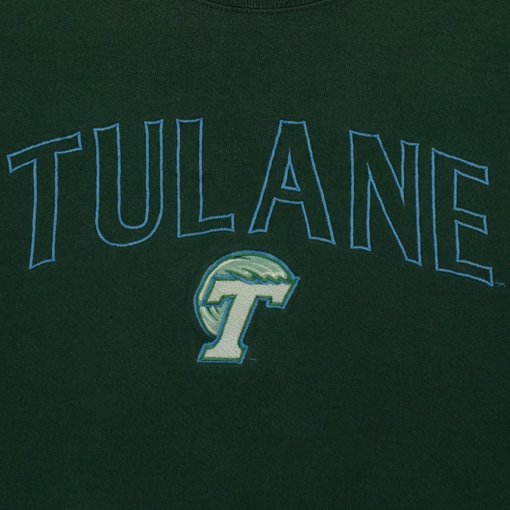 Vintage (Team Edition) - Tulane University Crew Neck Sweatshirt 1990s XX-Large Vintage Retro