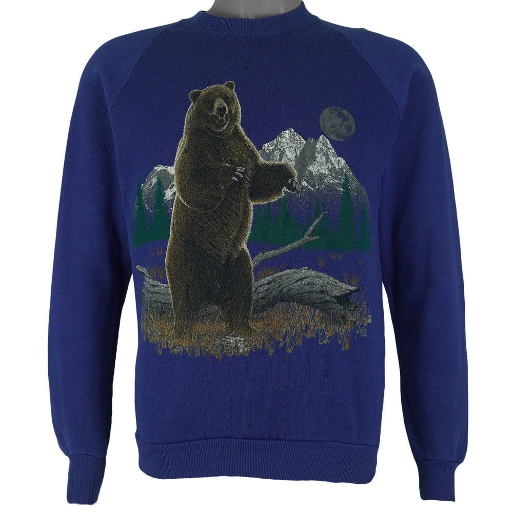 Vintage (Jerzees) - Big Bear Crew Neck Sweatshirt 1990s Medium Vintage Retro