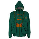 NCAA (Turbo Sportwear) - Miami Hurricanes Hooded Windbreaker 1990s Medium Vintage Retro