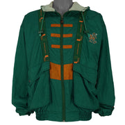 NCAA (Turbo Sportwear) - Miami Hurricanes Hooded Windbreaker 1990s Medium Vintage Retro