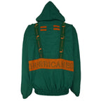 NCAA (Turbo Sportwear) - Miami Hurricanes Hooded Windbreaker 1990s Medium Vintage Retro