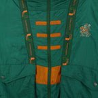 NCAA (Turbo Sportwear) - Miami Hurricanes Hooded Windbreaker 1990s Medium Vintage Retro