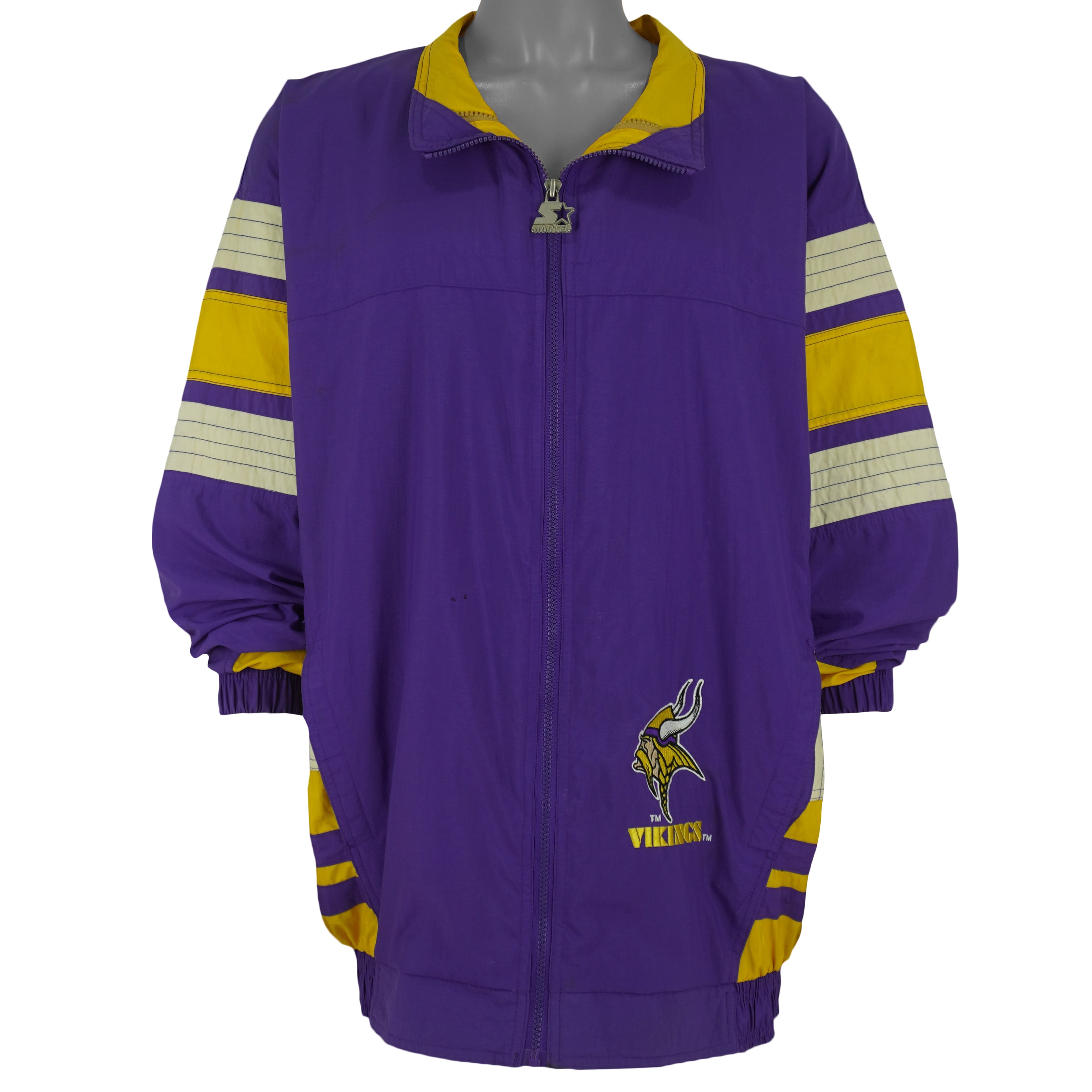 Starter - Purple Minnesota Vikings Track Jacket 1990s X-Large Vintage Retro Football