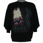 Vintage (Jerzees) - Native Americans Art Crew Neck Sweatshirt 1990s Large Vintage Retro