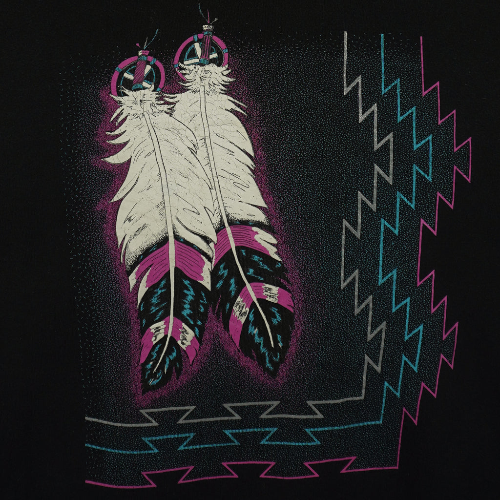 Vintage (Jerzees) - Native Americans Art Crew Neck Sweatshirt 1990s Large Vintage Retro