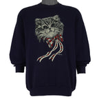 Vintage (Gopher Sport) - Blue Cat Crew Neck Sweatshirt 1990s X-Large Vintage Retro