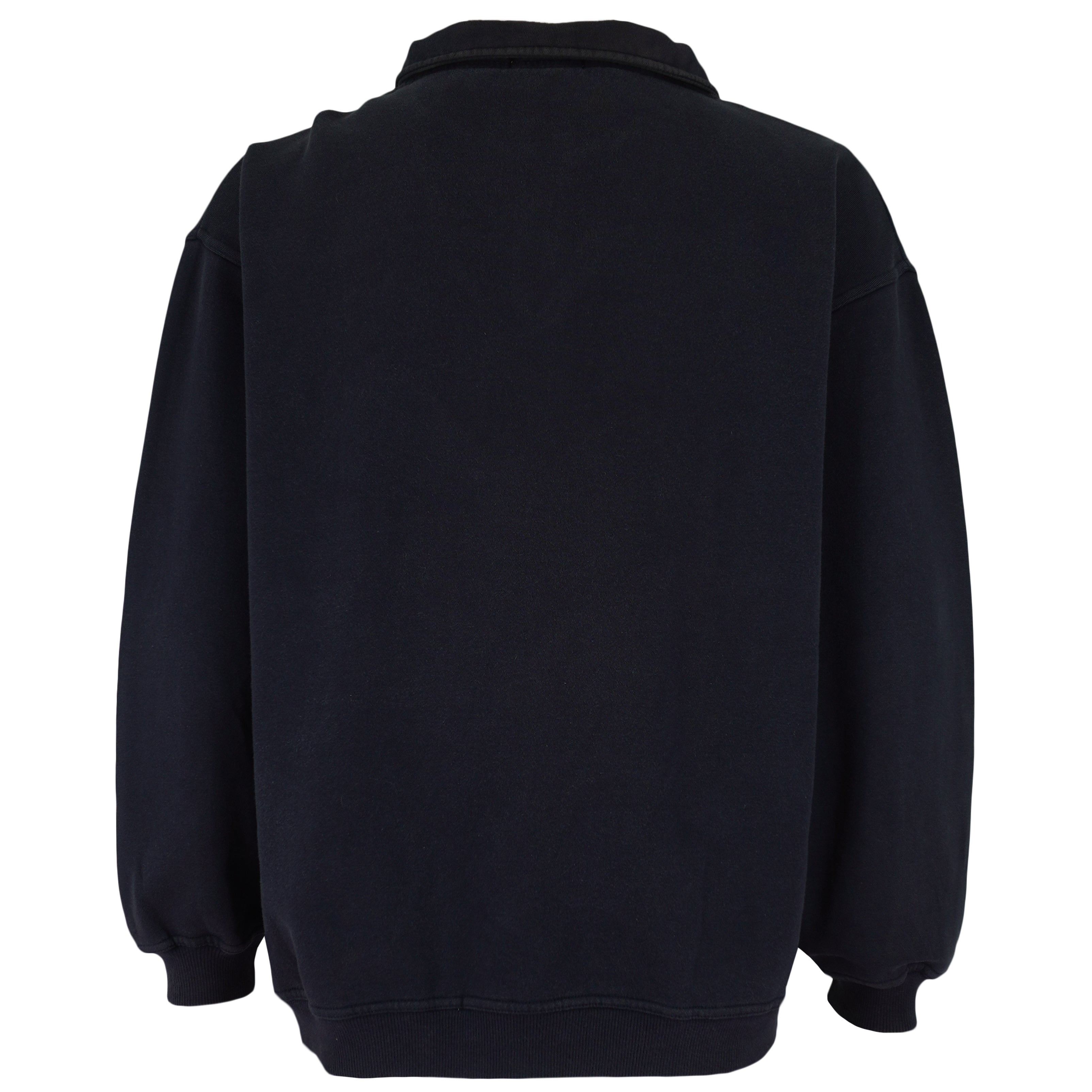 FILA - Navy Blue Embroidered 1/4 Zip Sweatshirt 1990s Large Vintage Retro