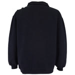 FILA - Navy Blue Embroidered 1/4 Zip Sweatshirt 1990s Large Vintage Retro