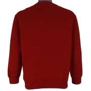 Nike - Red Athletics Spell-Out Crew Neck Sweatshirt 1990s Large Youth Vintage Retro