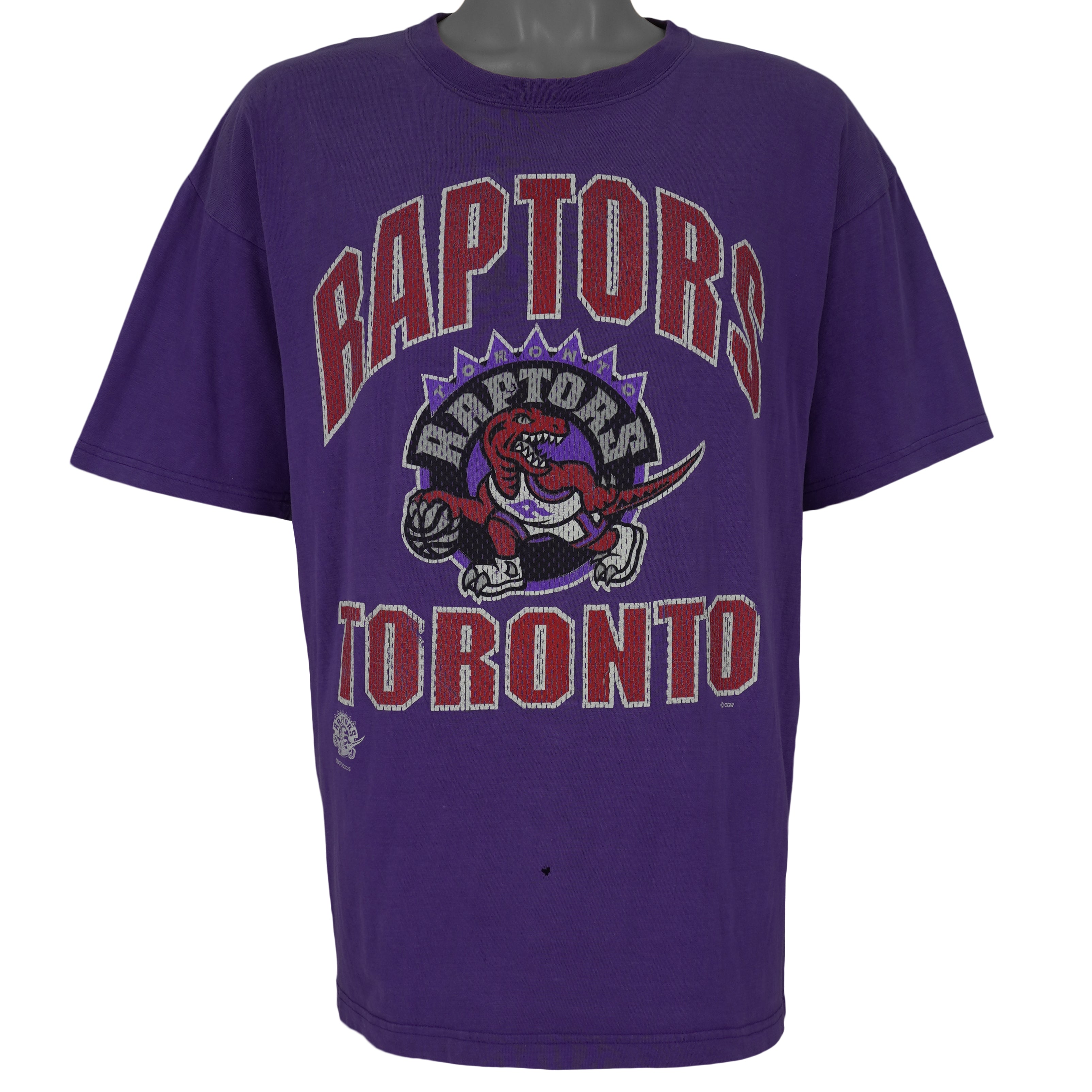 NBA (CGW) - Toronto Raptors Big Spell-Out T-Shirt 1990s X-Large Vintage Retro Basketball