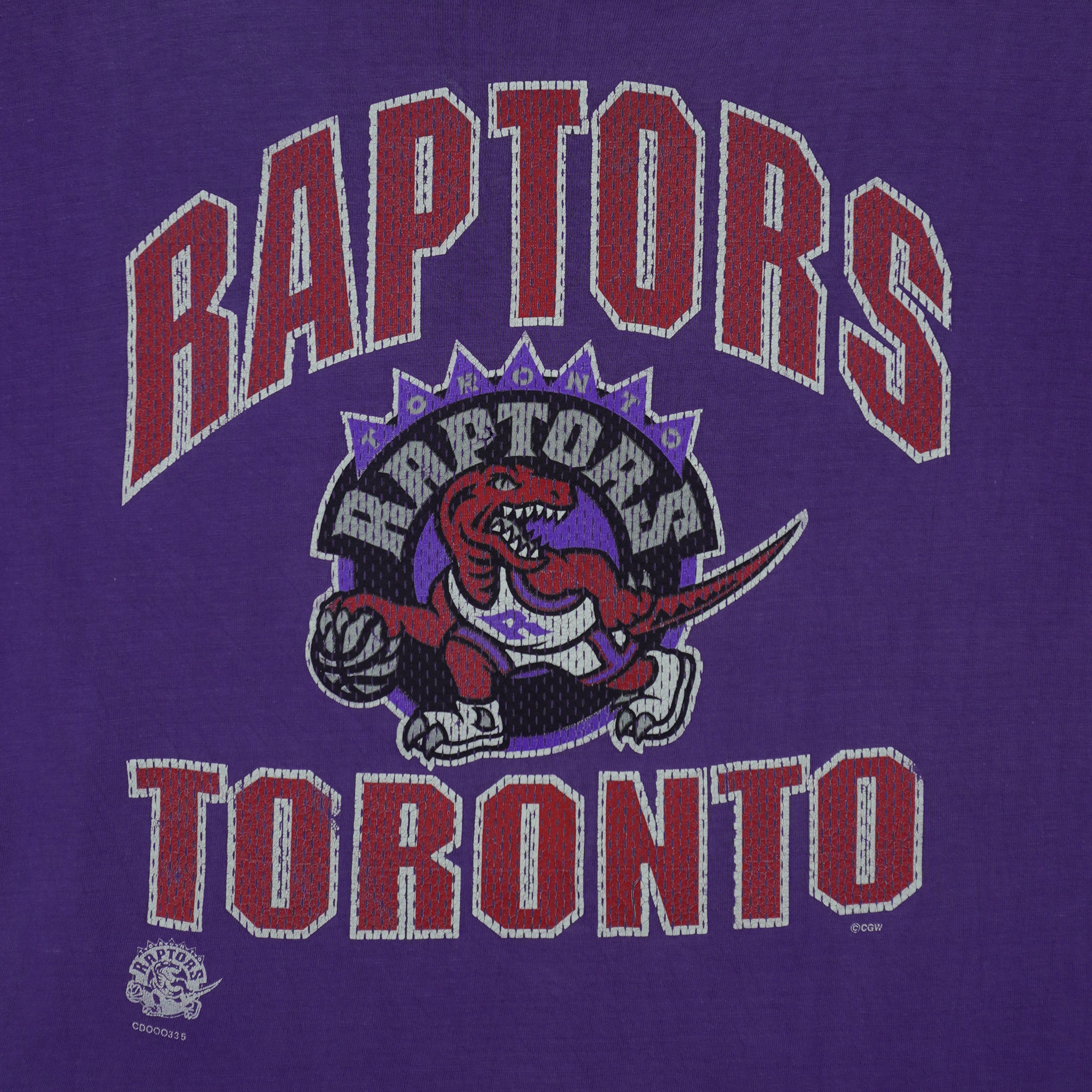 NBA (CGW) - Toronto Raptors Big Spell-Out T-Shirt 1990s X-Large Vintage Retro Basketball