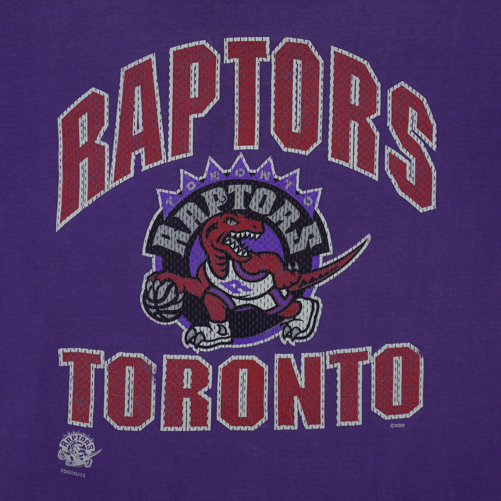 NBA (CGW) - Toronto Raptors Big Spell-Out T-Shirt 1990s X-Large Vintage Retro Basketball