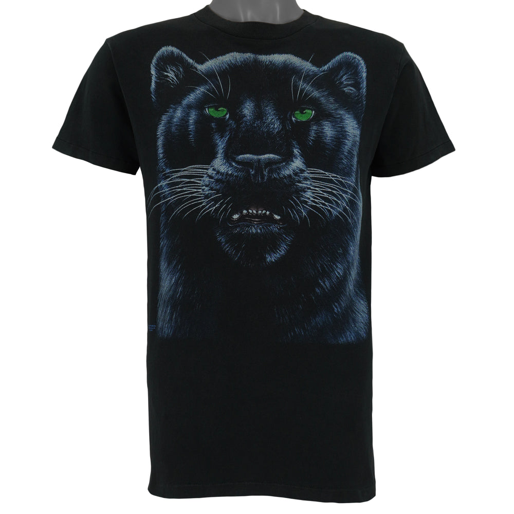 Vintage (Made At The Beach) - Black Panther Animal Print T-Shirt 1994 Medium Vintage Retro