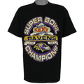 NFL (Gildan) - Baltimore Ravens Super Bowl XXXV Champions T-Shirt 2001 Large Vintage Retro Football