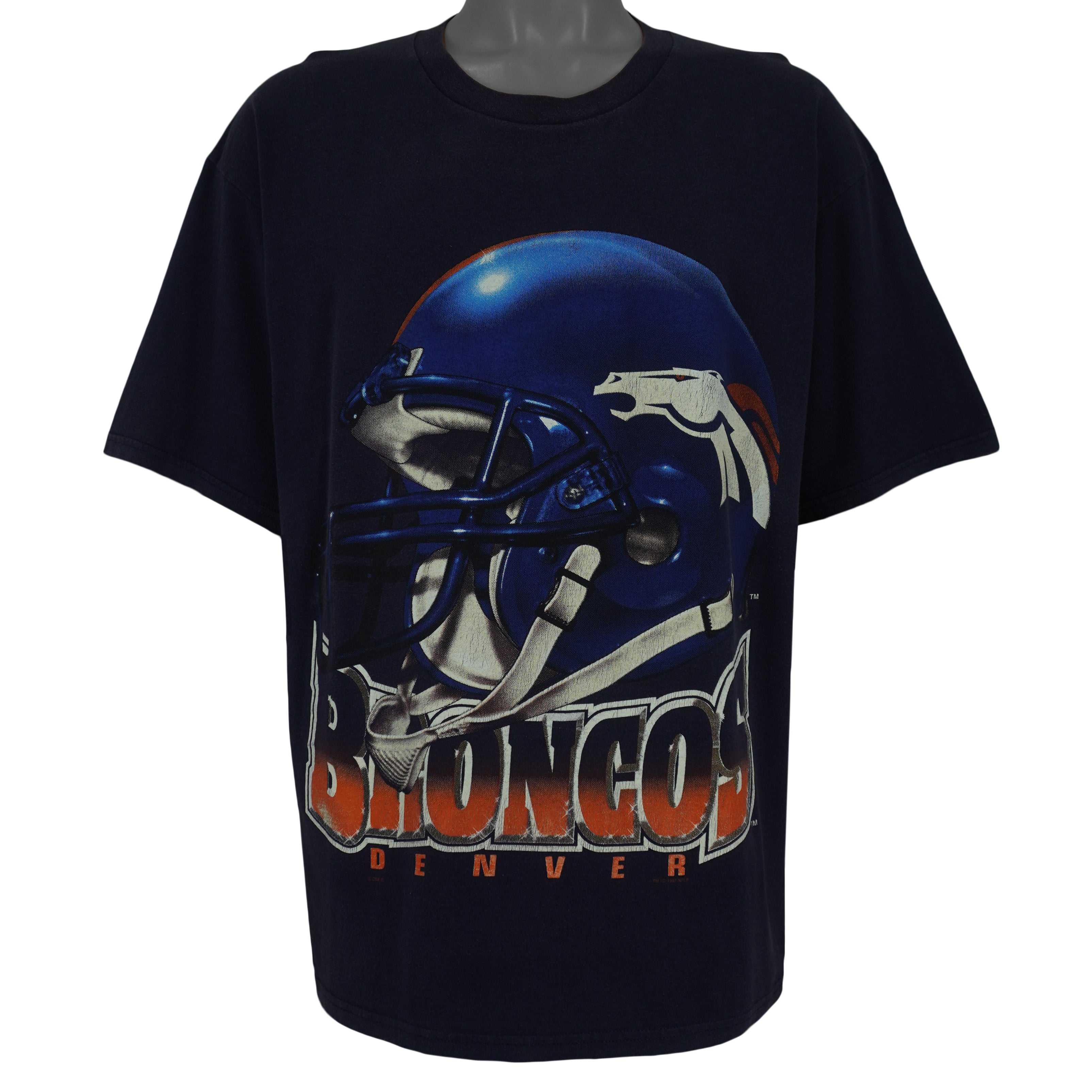 NFL (CSA) - Denver Broncos Helmet T-Shirt 1997 X-Large Vintage Retro Football