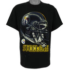 NFL (M&O) - Pittsburgh Steelers Helmet T-Shirt 1990s Large Vintage Retro Football