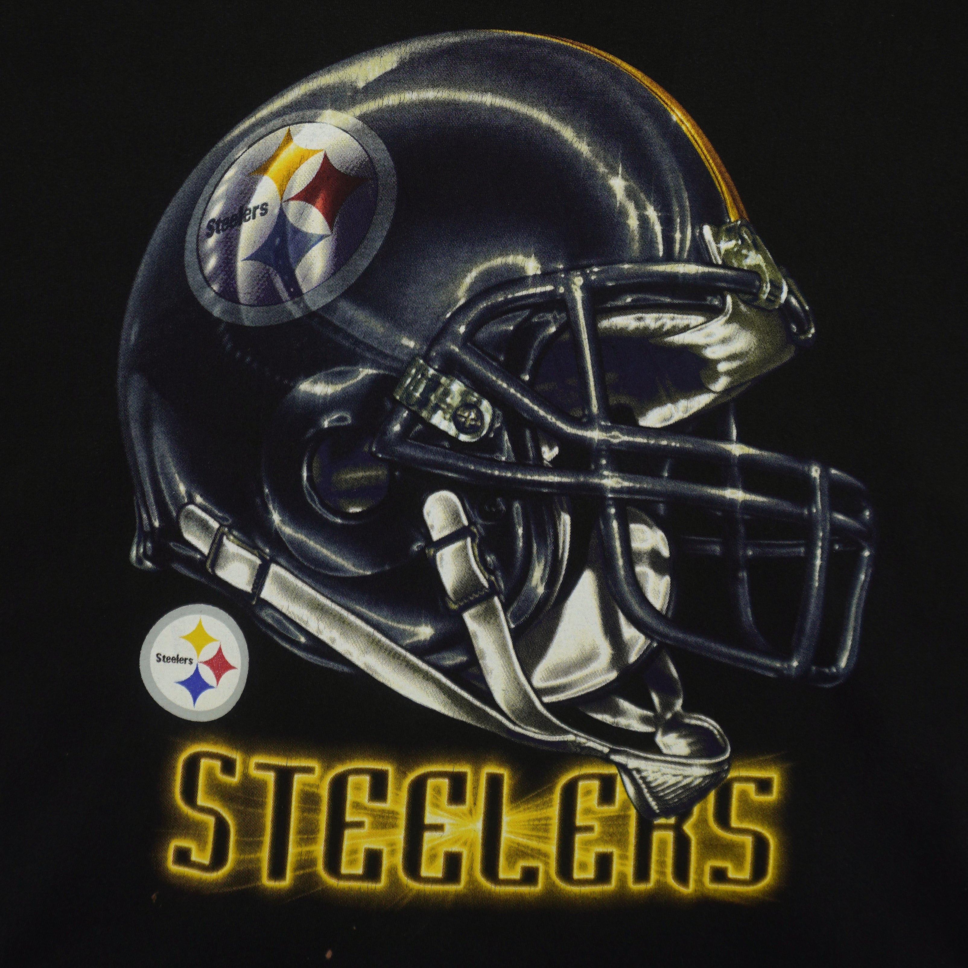 NFL (M&O) - Pittsburgh Steelers Helmet T-Shirt 1990s Large Vintage Retro Football