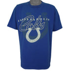 NFL (All Out Fan!) - Indianapolis Colts Football Big Spell-Out T-Shirt 1990s X-Large Vintage Retro Football