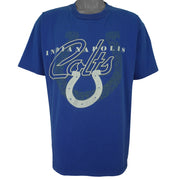 NFL (All Out Fan!) - Indianapolis Colts Football Big Spell-Out T-Shirt 1990s X-Large Vintage Retro Football