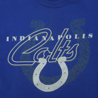 NFL (All Out Fan!) - Indianapolis Colts Football Big Spell-Out T-Shirt 1990s X-Large Vintage Retro Football