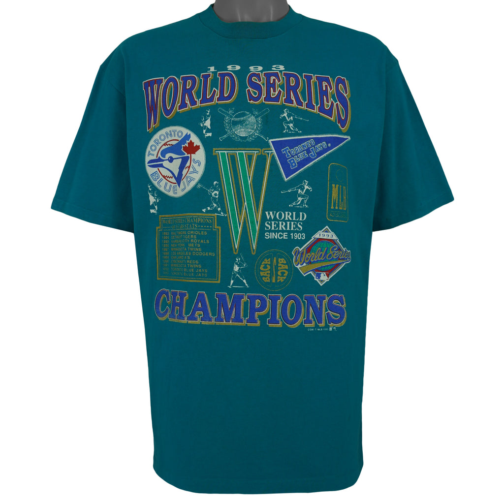 MLB (Waves) - Toronto Blue Jays World Series Champions T-Shirt 1993 Large Vintage Retro Baseball