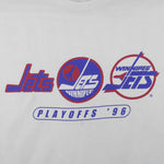 Starter - NHL Winnipeg Jets Playoffs Single Stitch T-Shirt 1996 Large Vintage Retro Hockey