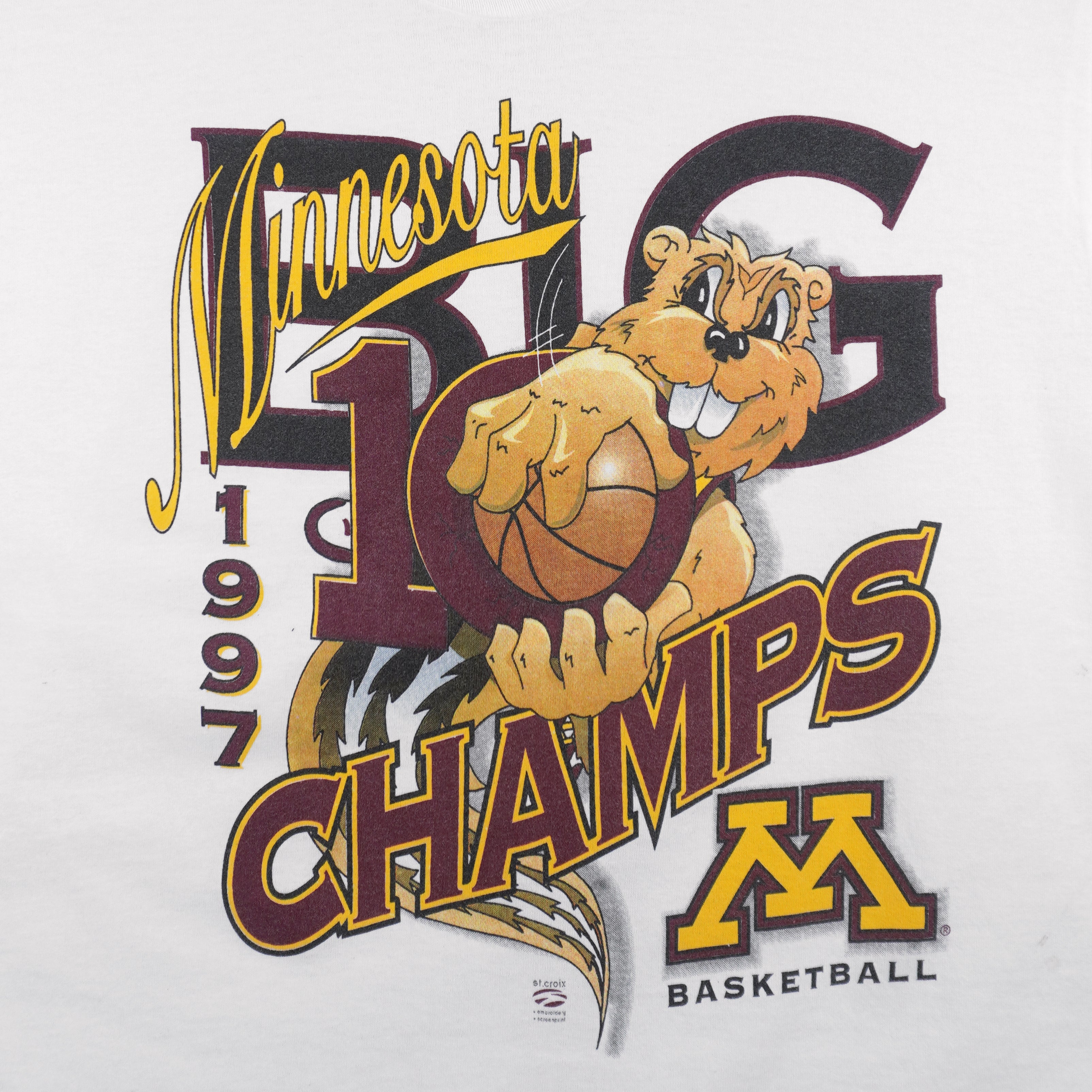 NCAA - Minnesota Golden Gophers Big Champs T-Shirt 1997 Large Vintage Retro Basketball