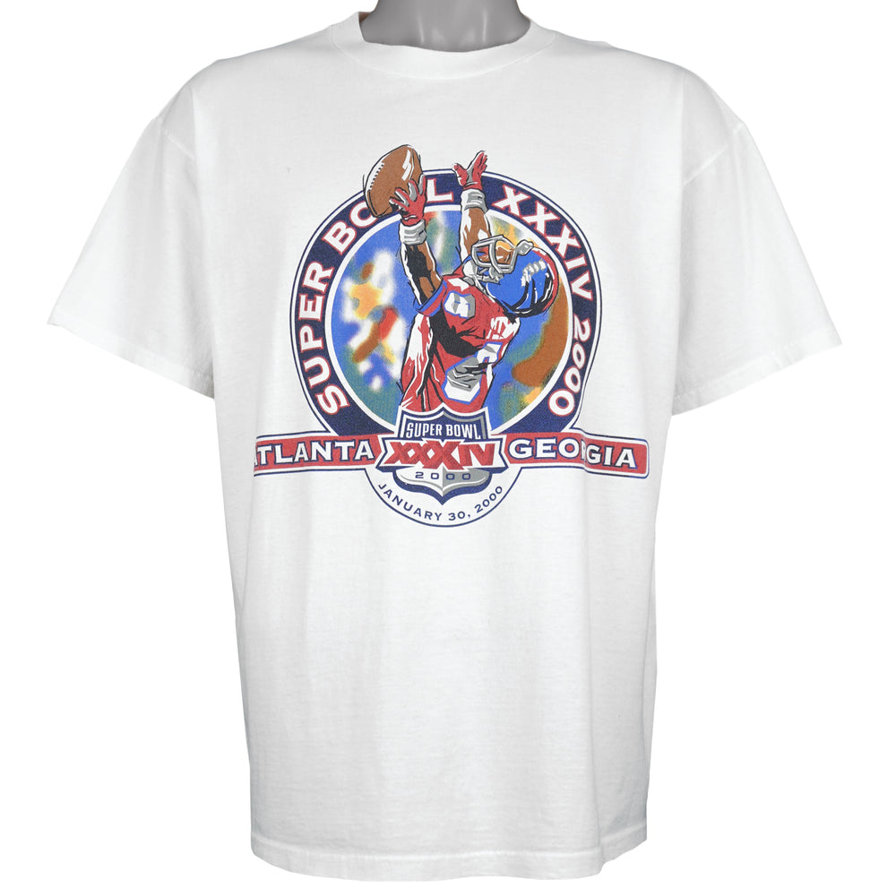 NFL (Logo Athletic) - Super Bowl XXXIV, Georgia Dome, Atlanta T-shirt 2000 Large Vintage Retro Football