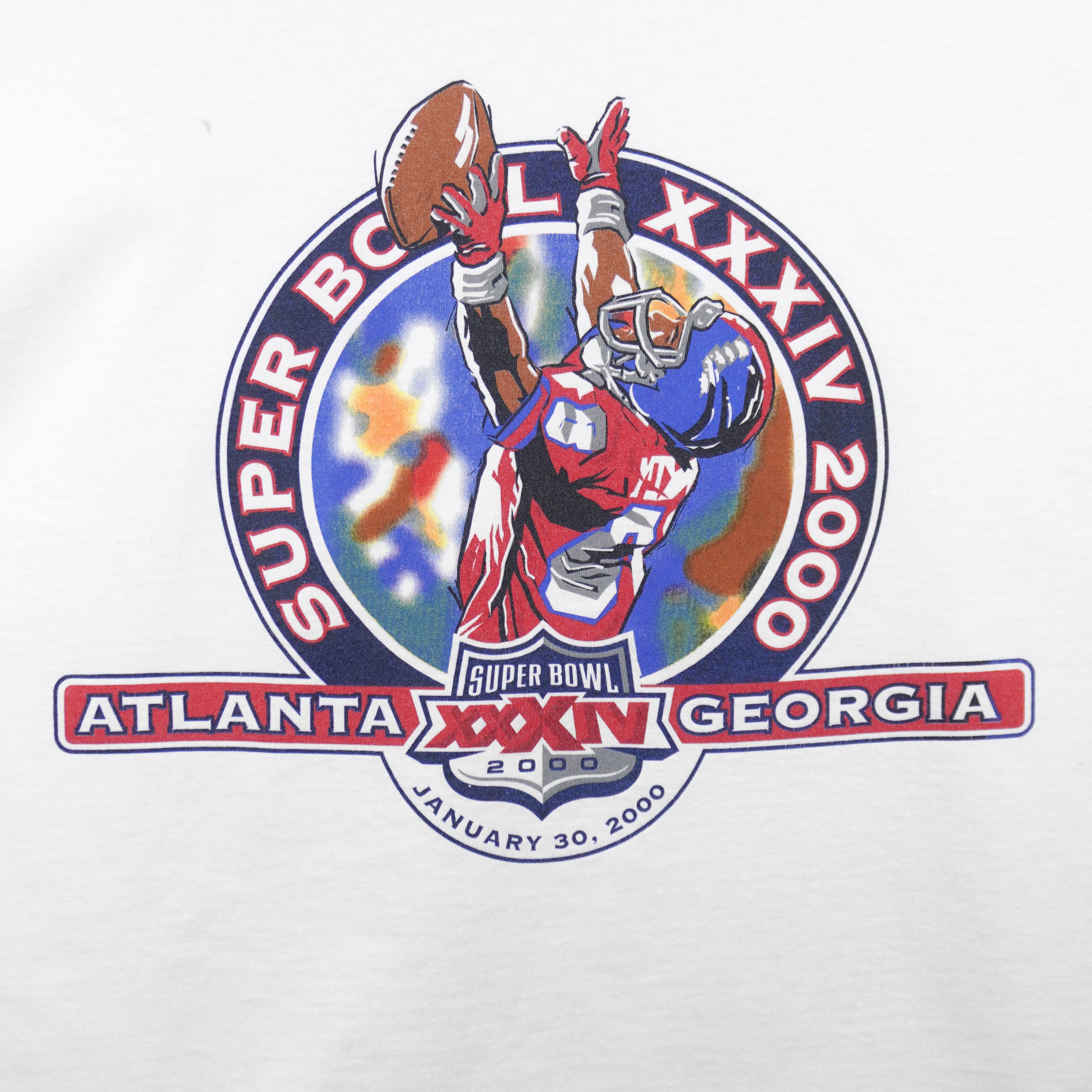 NFL (Logo Athletic) - Super Bowl XXXIV, Georgia Dome, Atlanta T-shirt 2000 Large Vintage Retro Football