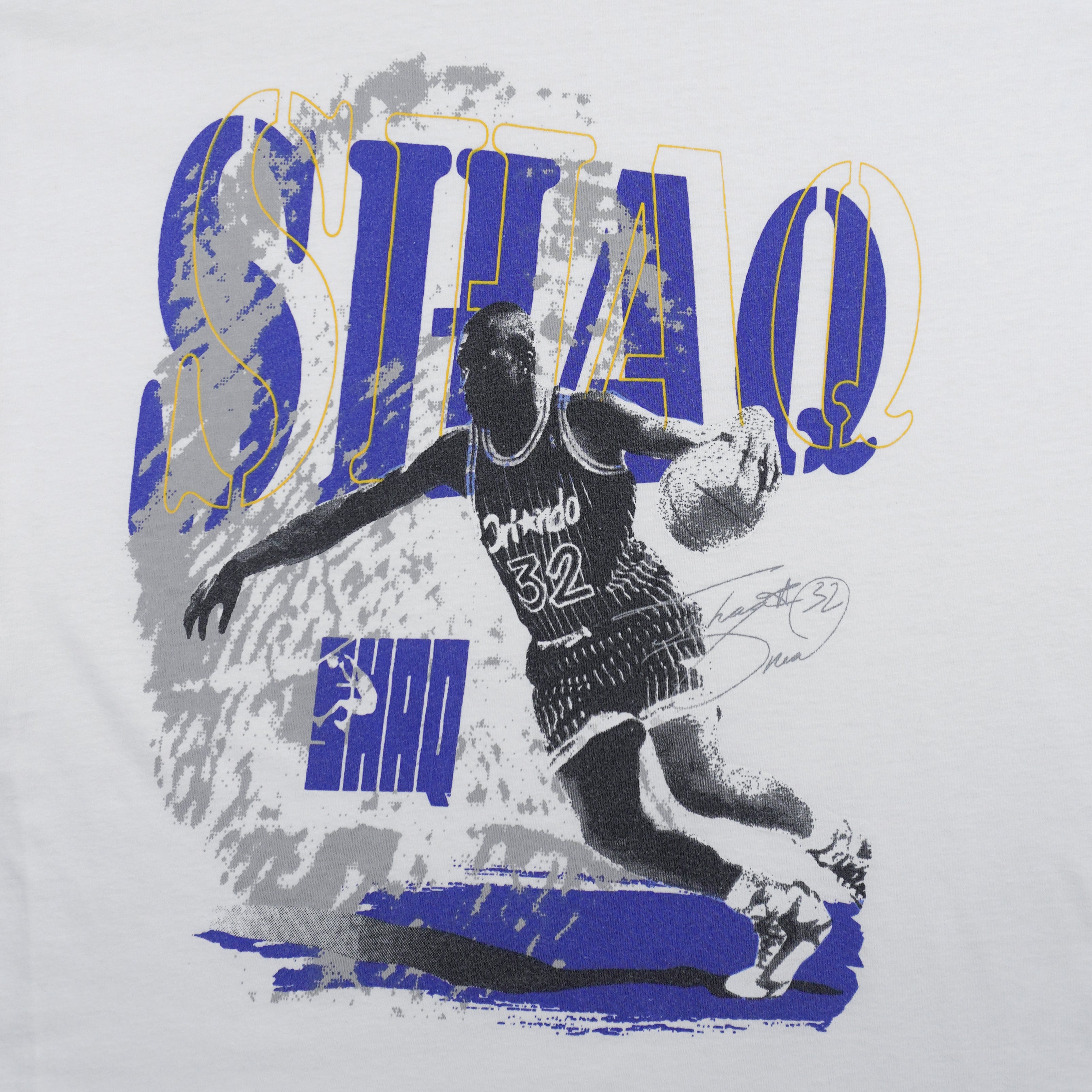 Reebok - NBA Orlando Magic, Shaq #32 Autographed T-Shirt 1990s Large Vintage Retro Basketball