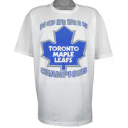 NHL - Toronto Maple Leafs Single Stitch T-Shirt 1990s X-Large Vintage Retro Hockey