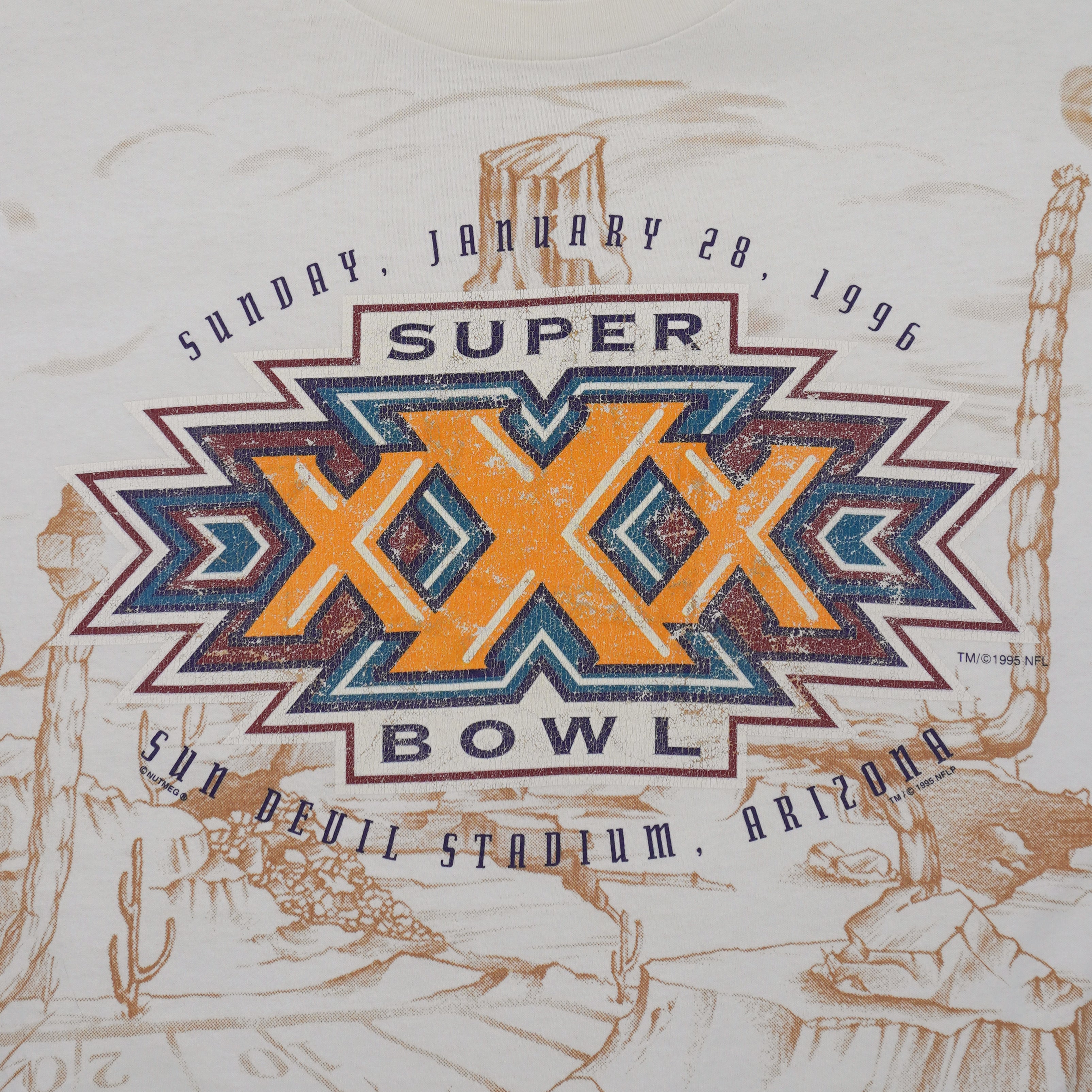 NFL (Lee) - Super Bowl Sun Devil Arizona All Over Print T-Shirt 1996 X-Large
