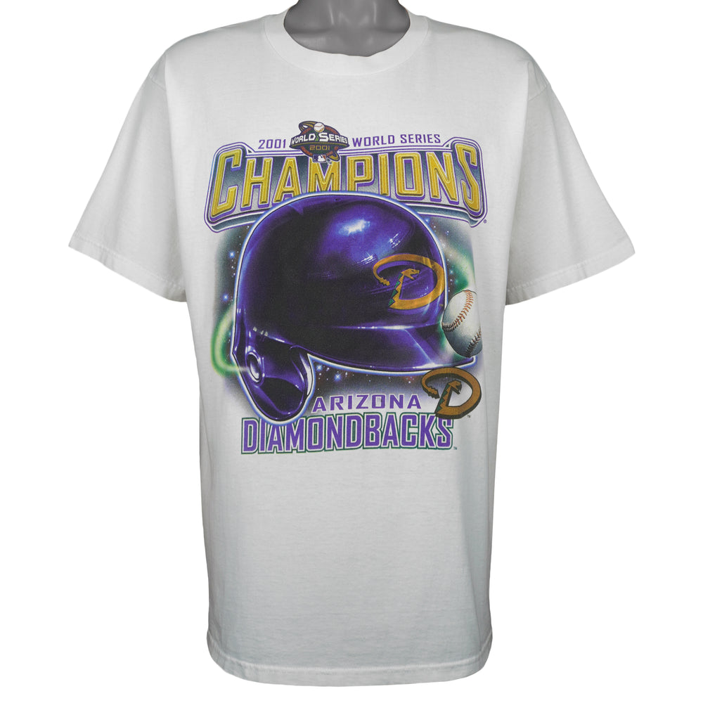 MLB (Lee) - Arizona Diamondbacks Baseball Helmet T-Shirt 2001 Large Vintage Retro Baseball