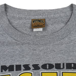 NCAA (Nutmeg Mills) - Grey Missouri Tigers Big Logo T-Shirt 1990s X-Large Vintage Retro
