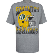 CFL (Softwear) - Edmonton Eskimos Football Helmet T-Shirt 1990 X-Large Vintage Retro Football