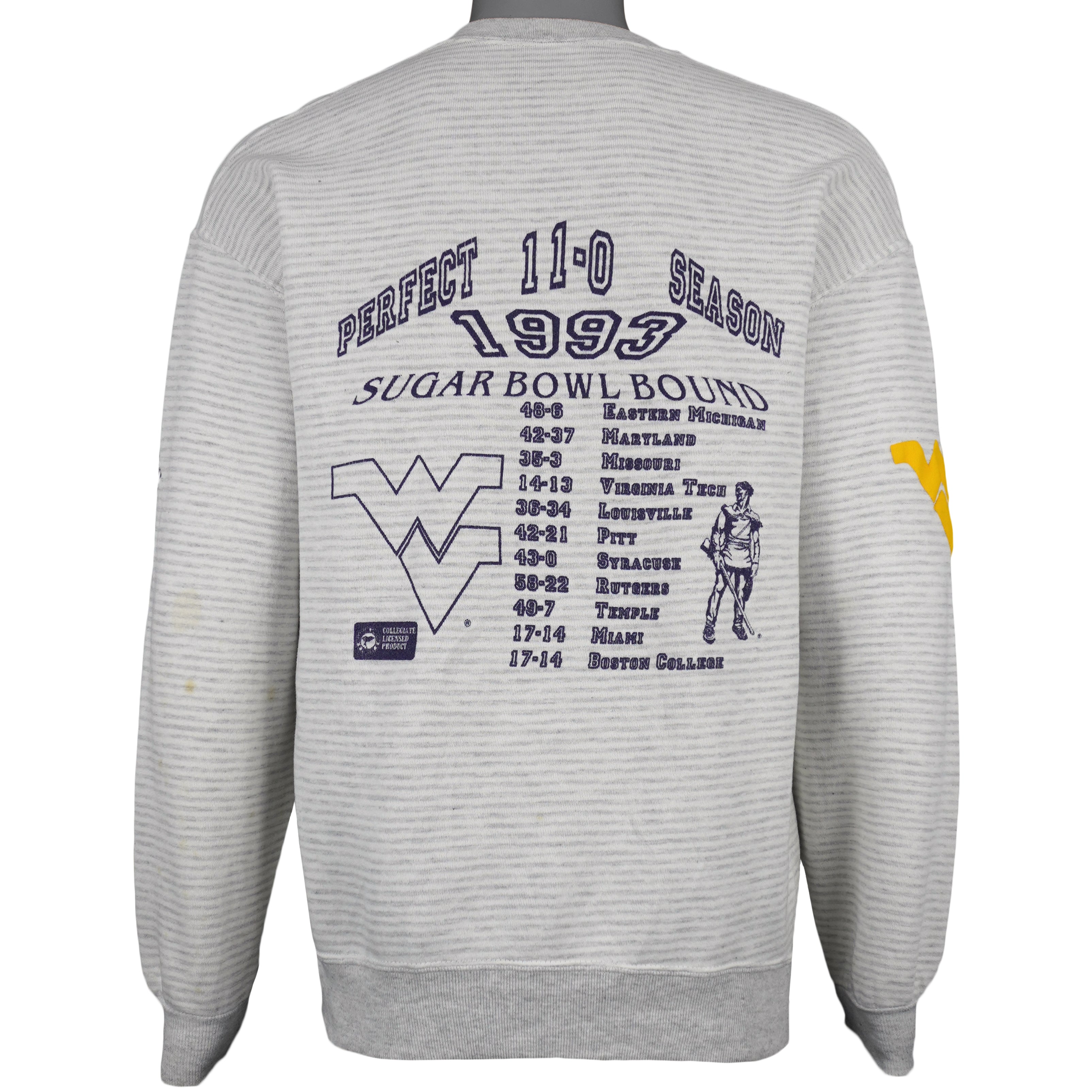 NCAA (Jerzees) - West Virginia Mountaineers, Sugar Bowl Sweatshirt 1994 X-Large Vintage Retro