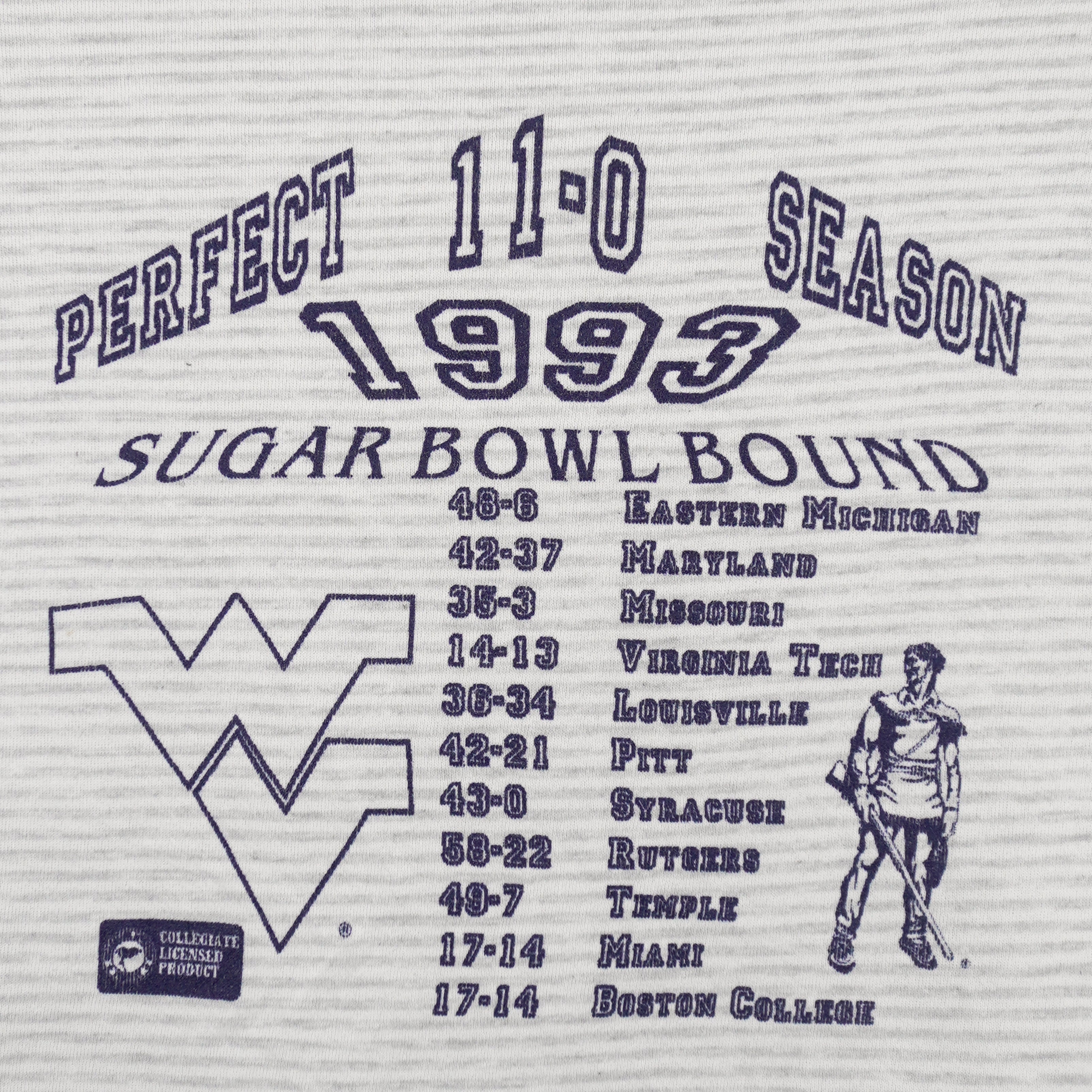 NCAA (Jerzees) - West Virginia Mountaineers, Sugar Bowl Sweatshirt 1994 X-Large Vintage Retro