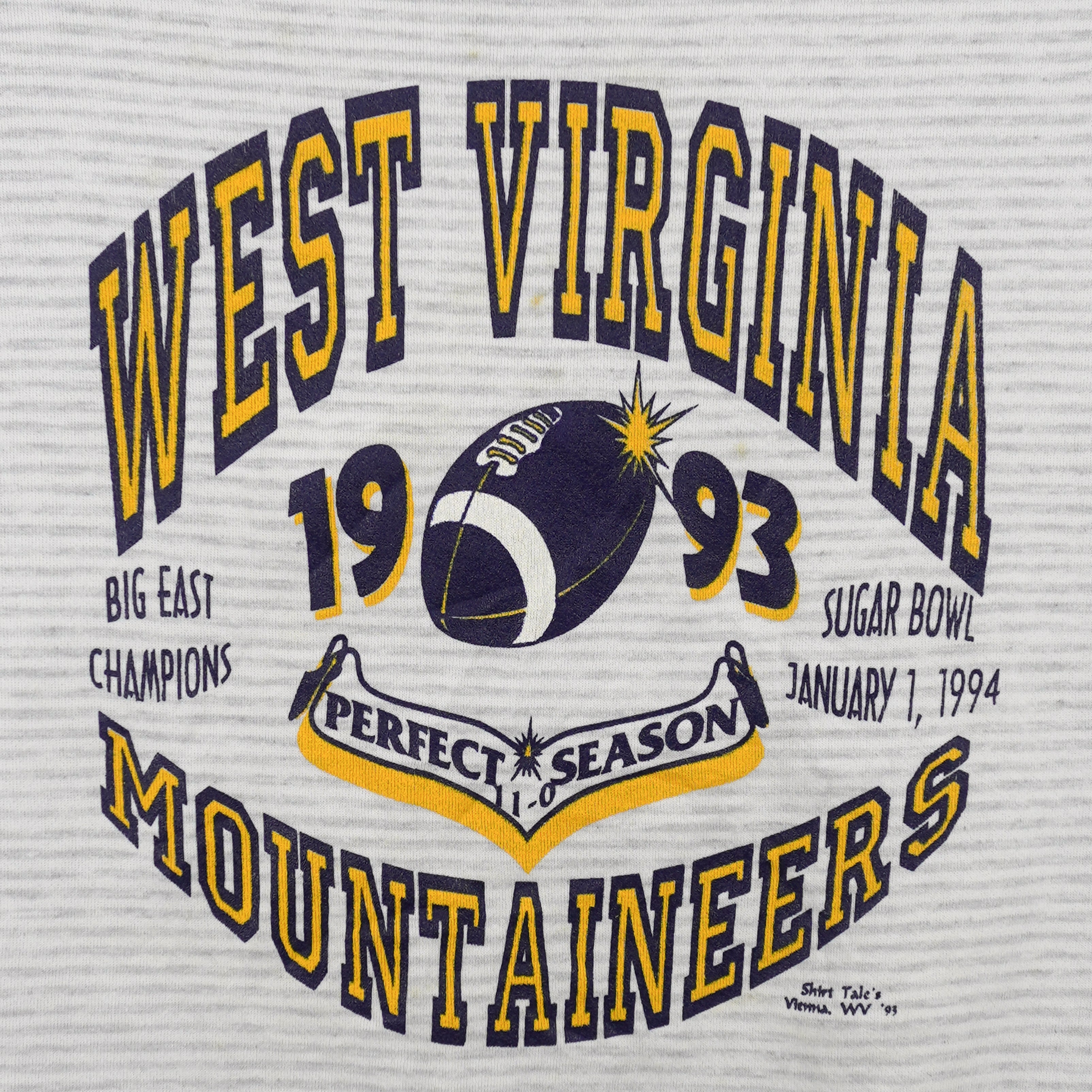 NCAA (Jerzees) - West Virginia Mountaineers, Sugar Bowl Sweatshirt 1994 X-Large Vintage Retro