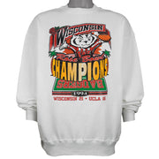 NCAA (Hanes) - Wisconsin Badgers Rose Bowl Sweatshirt 1994 XX-Large Vintage Retro