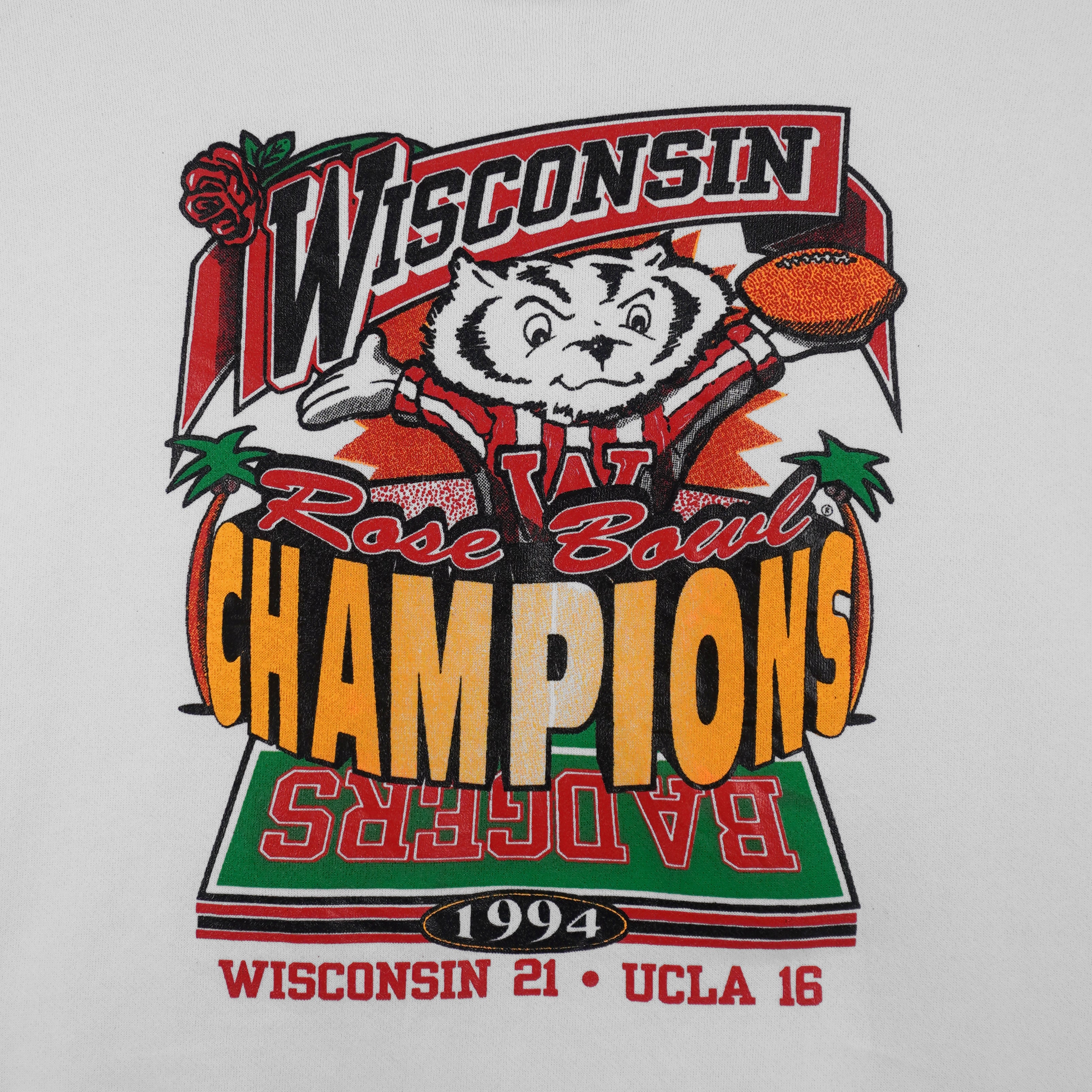 NCAA (Hanes) - Wisconsin Badgers Rose Bowl Sweatshirt 1994 XX-Large Vintage Retro