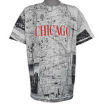 Vintage (Accord) - Chicago City Map All Over Print T-Shirt 1990s Large
