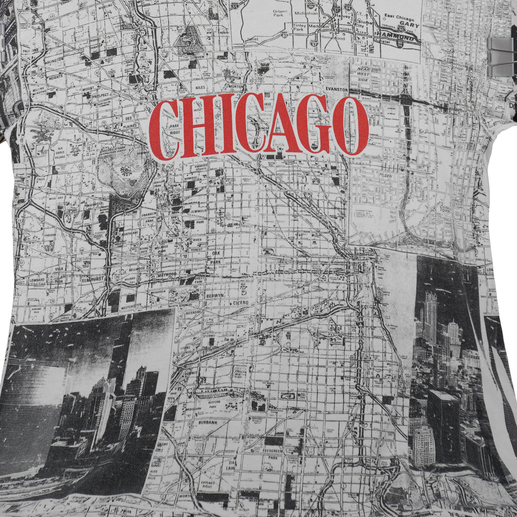 Vintage (Accord) - Chicago City Map T-Shirt 1990s Large Vintage Retro