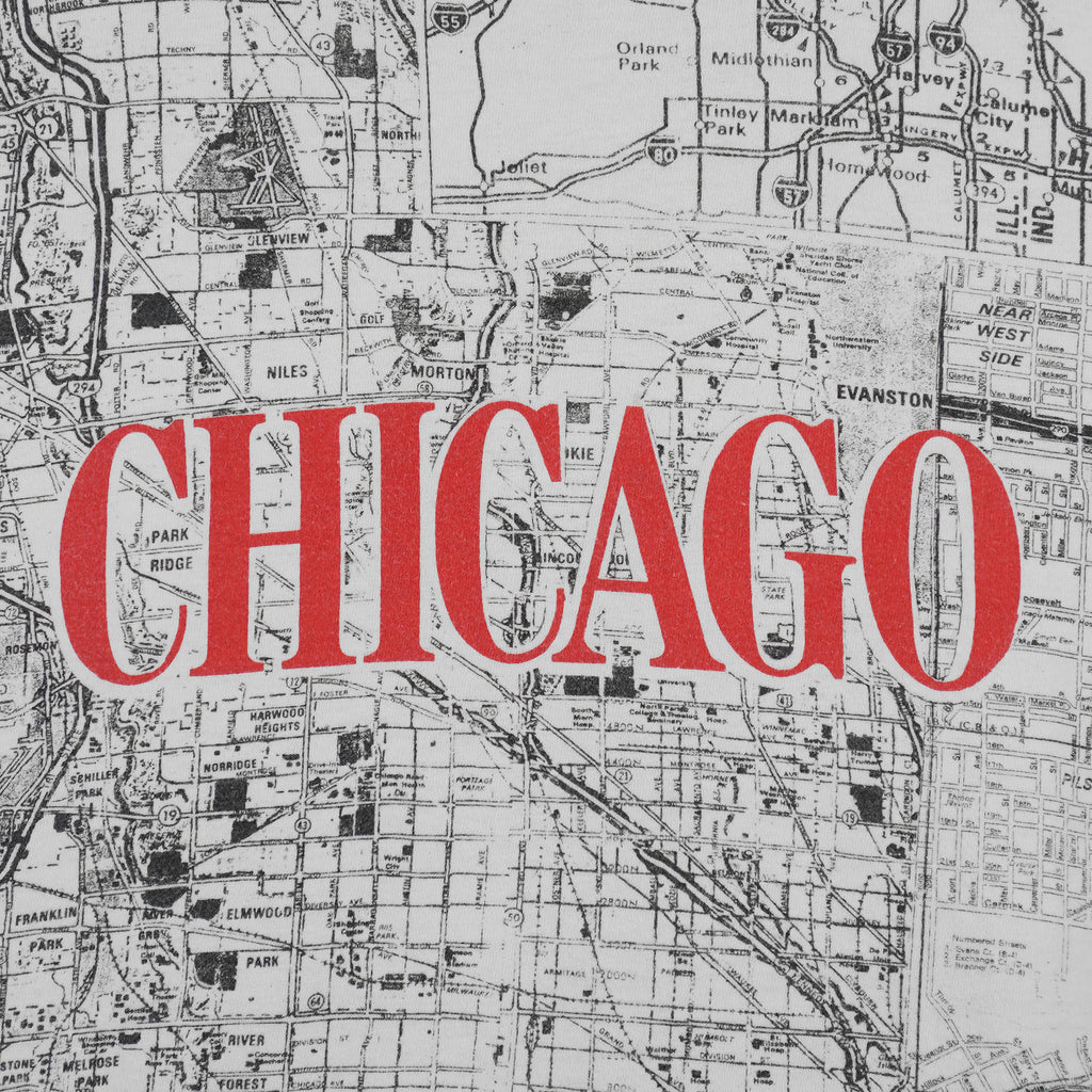 Vintage (Accord) - Chicago City Map T-Shirt 1990s Large Vintage Retro