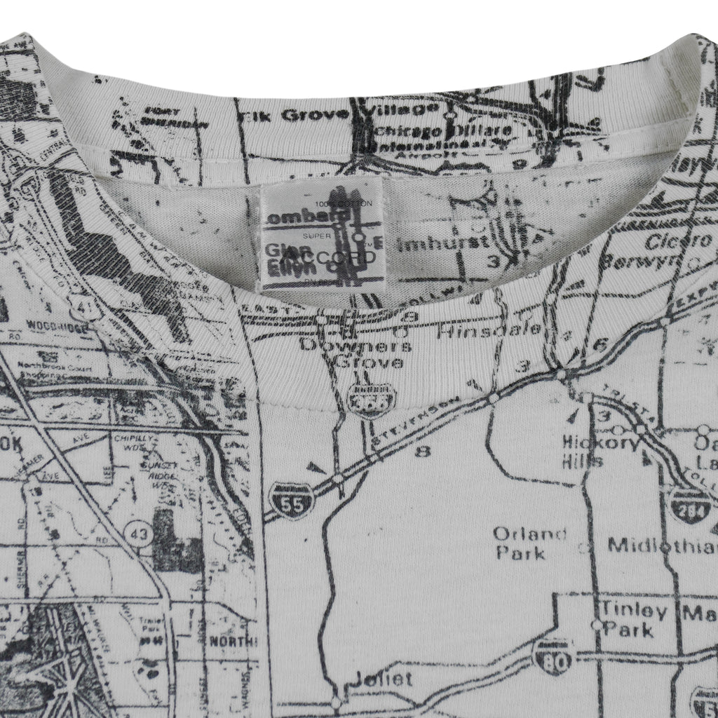 Vintage (Accord) - Chicago City Map T-Shirt 1990s Large Vintage Retro