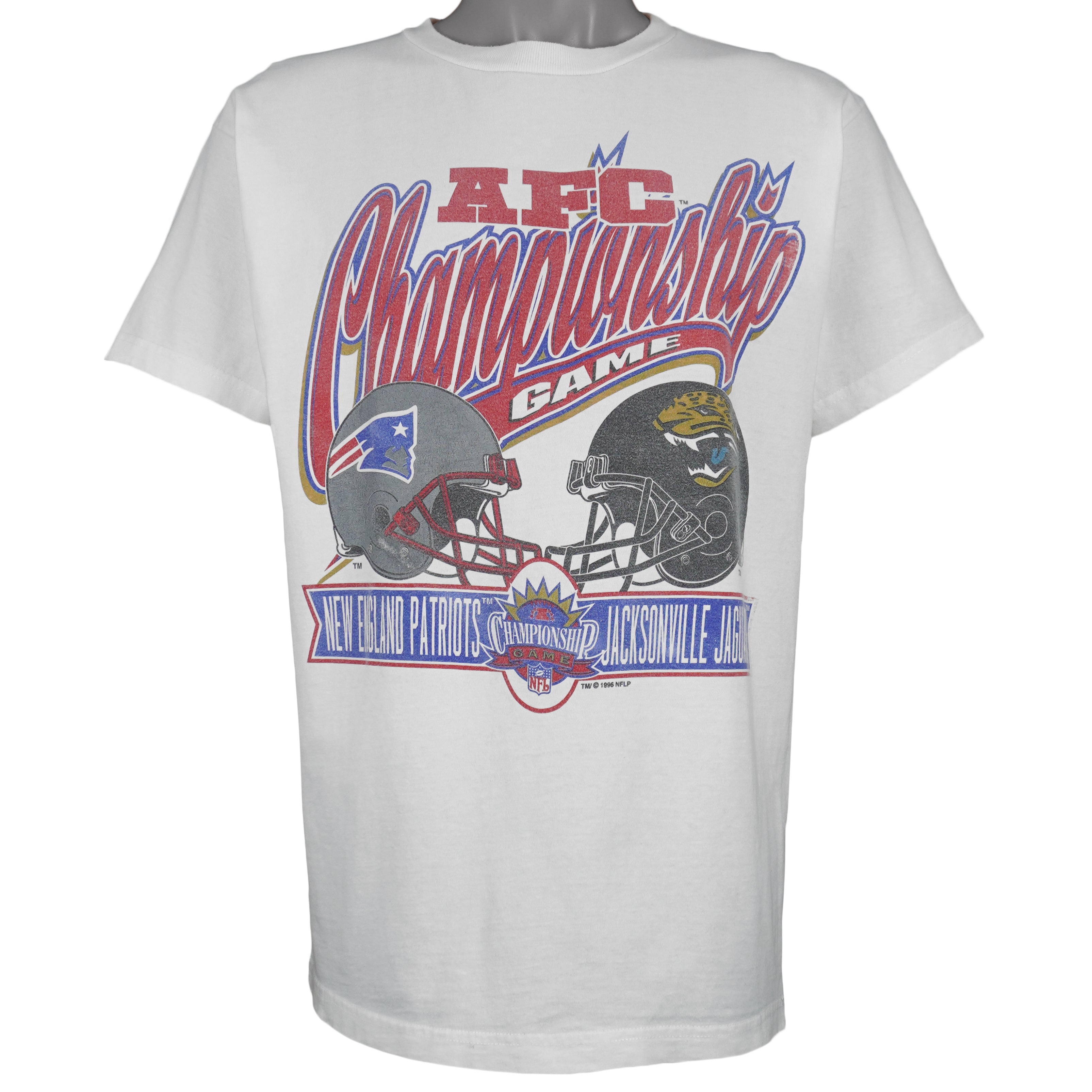 NFL (Global) - Jacksonville Jaguars VS Patriots AFC Matchups T-Shirt 1996 Large Vintage Retro Football