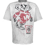 NCAA - Wisconsin Badgers All Over Print T-Shirt 1994 Large Vintage Retro