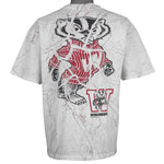 NCAA - Wisconsin Badgers All Over Print T-Shirt 1994 Large Vintage Retro