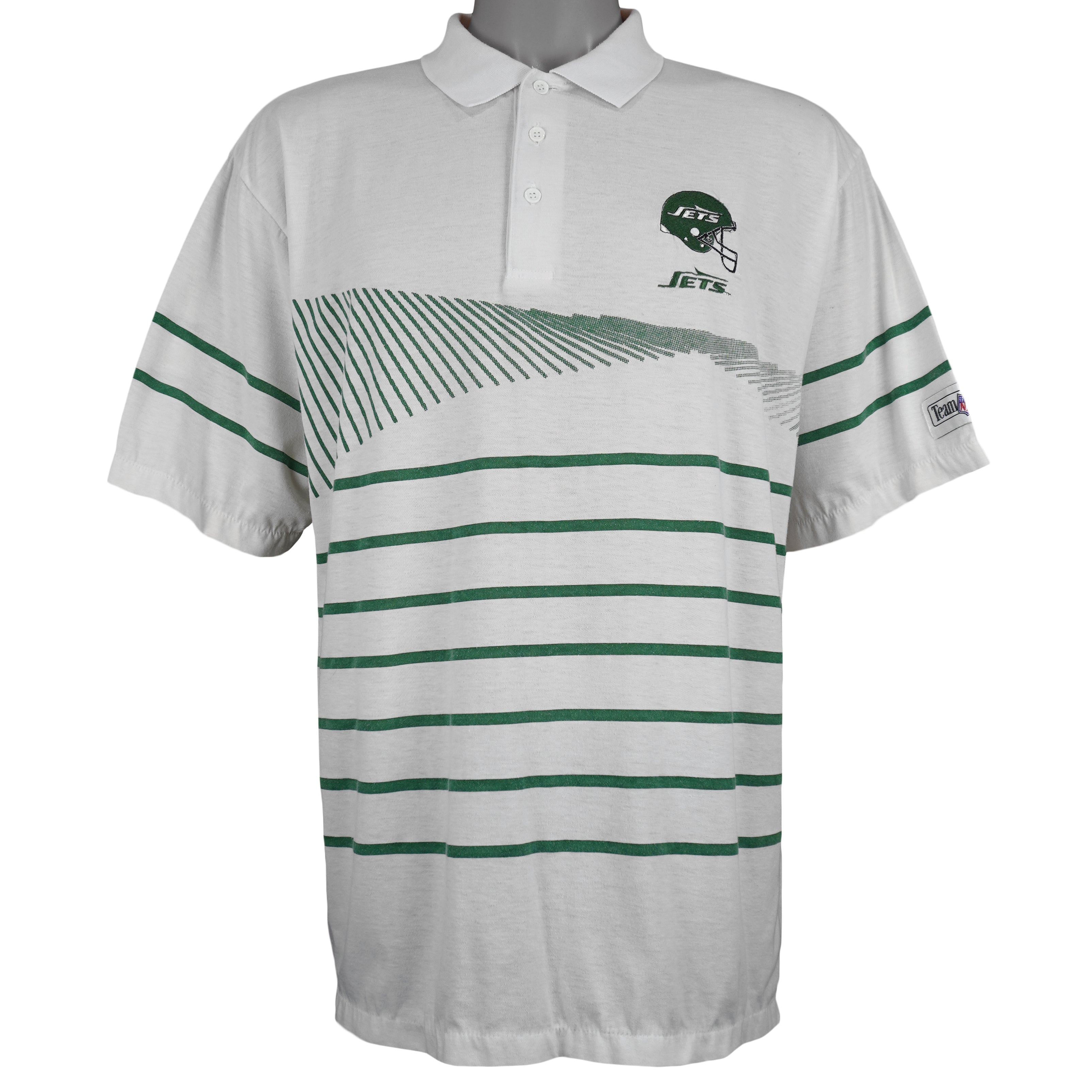 NFL (MainSports) - New York Jets Polo Shirt 1990s Large Vintage Retro Football