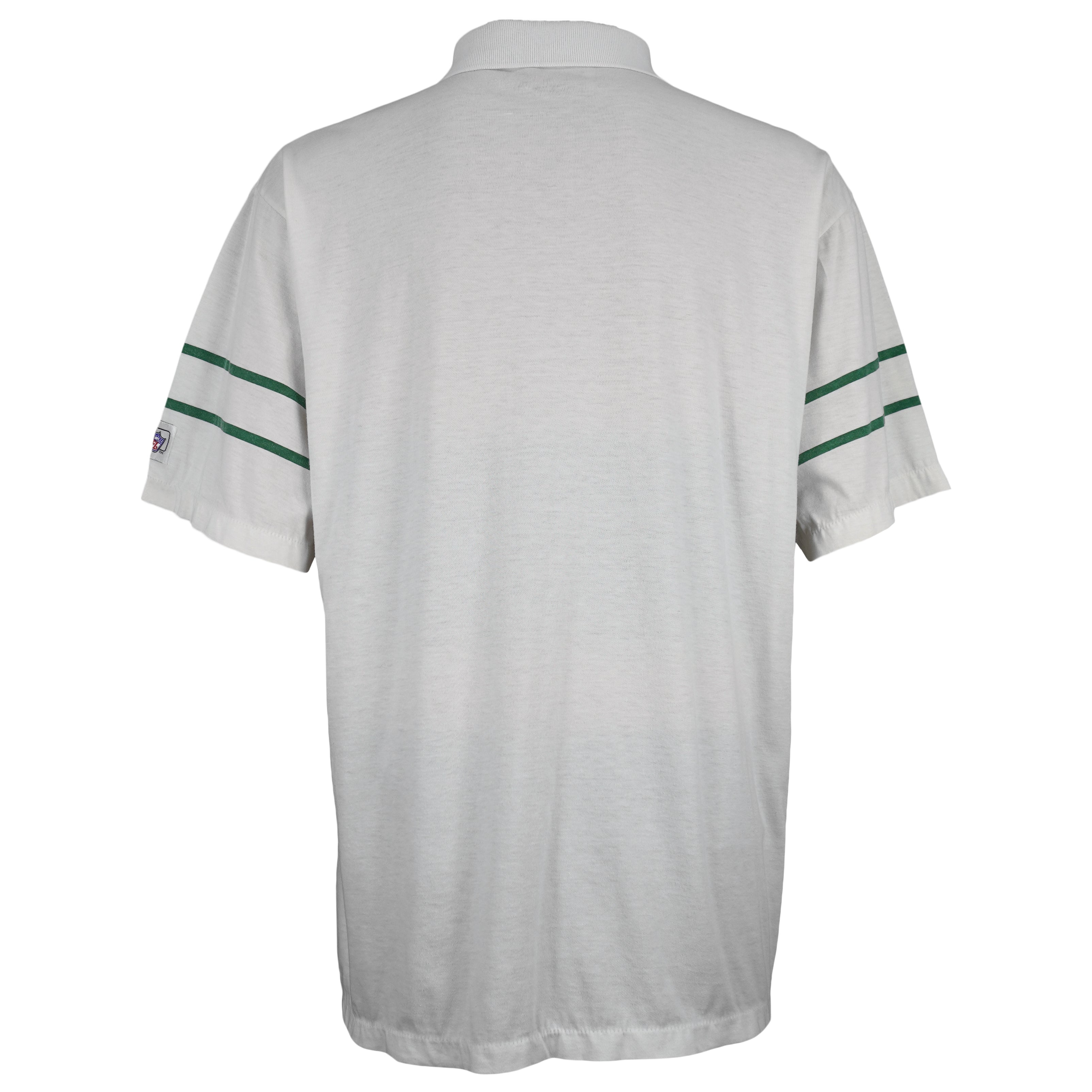 NFL (MainSports) - New York Jets Polo Shirt 1990s Large Vintage Retro Football
