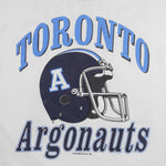 CFL (Fruit of the Loom) - Toronto Argonauts Helmet Spell-Out T-Shirt 1991 Large Vintage Retro Football